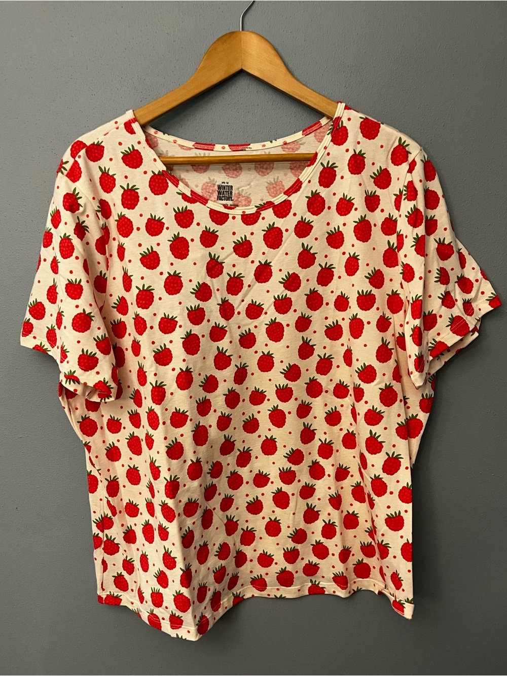 Winter Water Factory Raspberry Printed T-Shirt